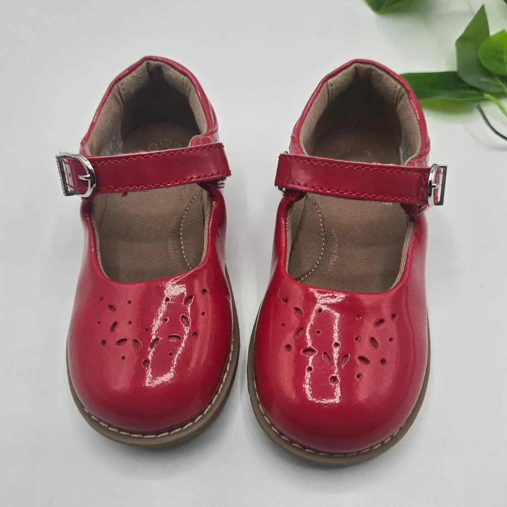 Stride Rite Mara Mary Jane Toddler Red Patent Leather Perforated Shoes 9M